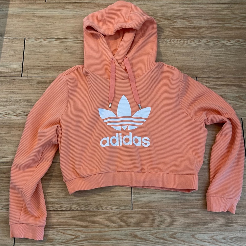 Adidas XL Cropped Neon/Coral Women’s Hoodie